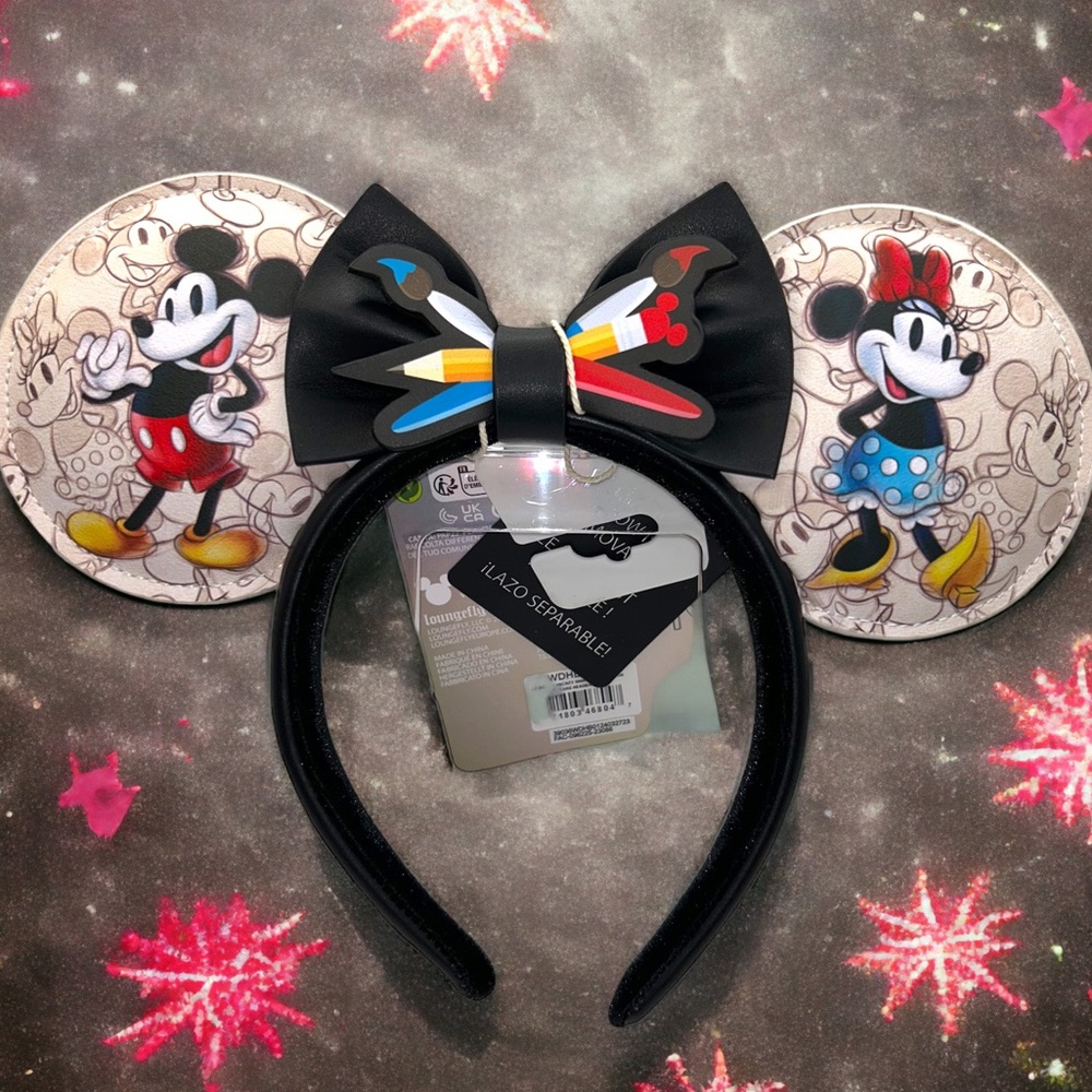 Disneyland Loungefly Mini Backpack and Disney100 Sketchbook Ear Headband - Picture 5 of 5